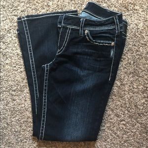 Suki Flap Silver Bootcut Jeans - size W31 / L30